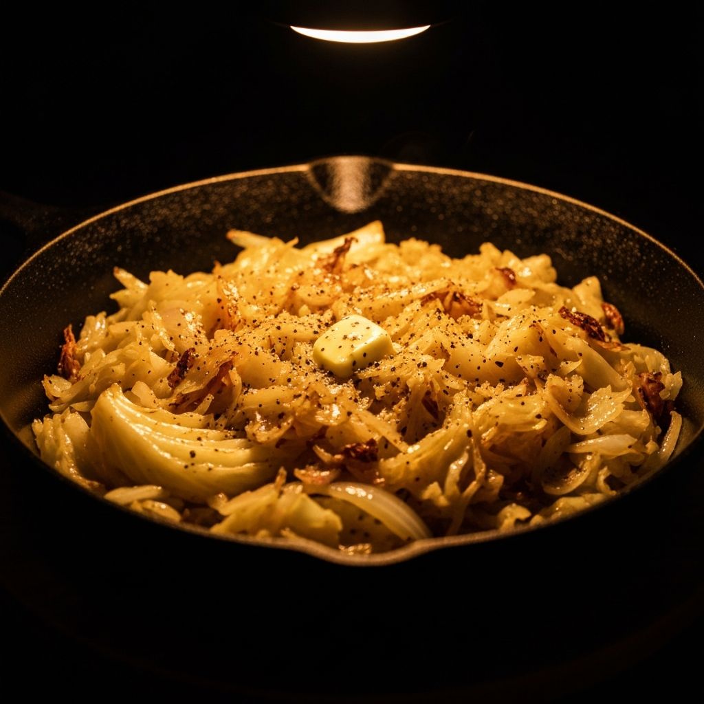 Cabbage Cooked Down with Onion and Black Pepper